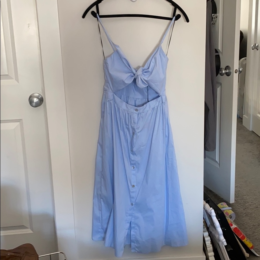 Zara woman poplin dress tie bust NWT M